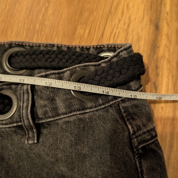 FREE PEOPLE WE THE FREE Moxie Low Slung Pull On Black Barrel Wide Leg Jeans 28 - Picture 13 of 15